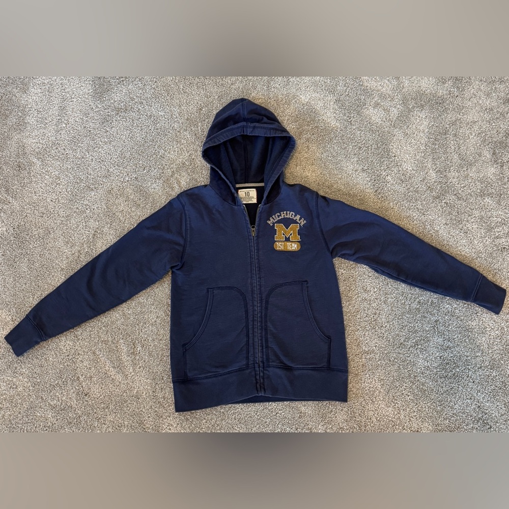 Kids Michigan Wolverine Zip-Up Hoodie – Size 10